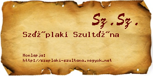 Széplaki Szultána névjegykártya